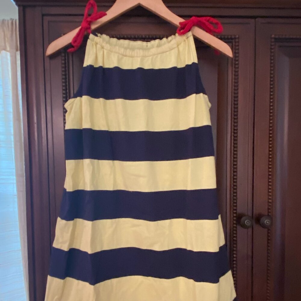 Hanna Andersson Yellow & Blue Stripe Pillowcase Sundress - Size 12 (150 cm)